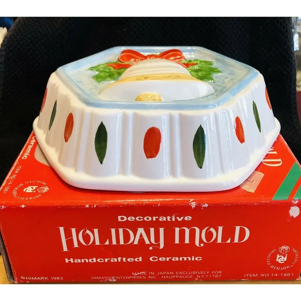 Vintage 1983‎ HIMARK Holiday Decorative Ceramic Christmas Bell Mold Japan 8x8x8